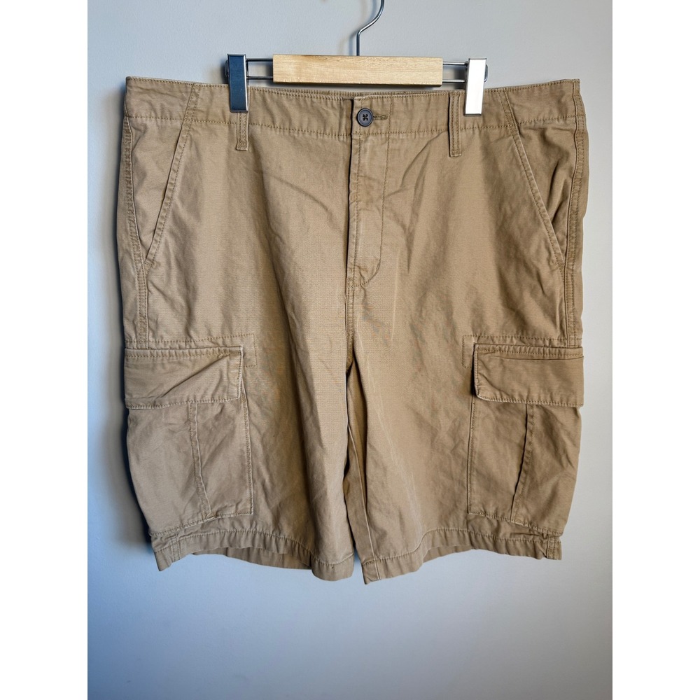 Old Navy Mens Khaki Tan Cotton Cargo Shorts Size 38 Utility Outdoor‎ Hiking Gorp